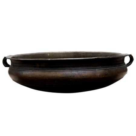 Old Brass Urli In Antique Finish And Handles