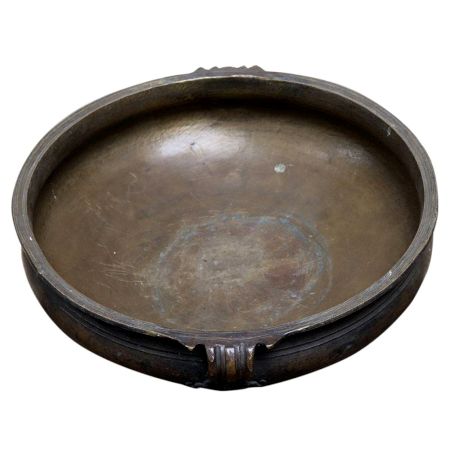 Old Brass Urli In Antique Finish And Handles