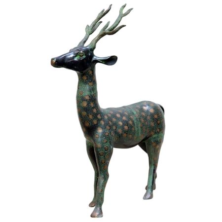 Brass Deer In Wild Animal Figurine