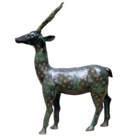 Brass Deer In Wild Animal Figurine