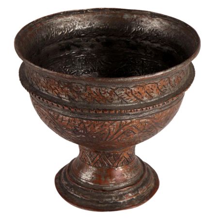 Antique Persian Engraved Copper Vase