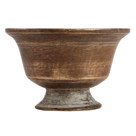 Rustic Brass Flower Pot With Round Base