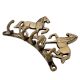 Brass Five Hooks Holder and Hanger with Two Standing Horses