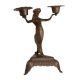 Lady Candelabra in Brass on a Pedestal Sculpture