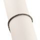 92.5 Black Beads Sterling Silver Adjustable Bracelet With Lock