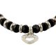 Adjustable Black Beads 92.5 Sterling Silver Bracelet Or Anklet