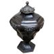 Mid Victorian Brass Lidded Urn Or Pot With Black Finish