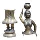 Brass Matka Lady Statue With Nice Black Finish In Pair