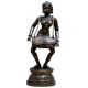 Dancing Lady Playing Dholak Brass Sculpture