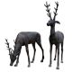 Standing Deer Statues in Brass In Pair