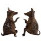 Brass American Kangaroo Figurines In Pair
