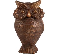 Antique Brass Standing Wise Owl Statue