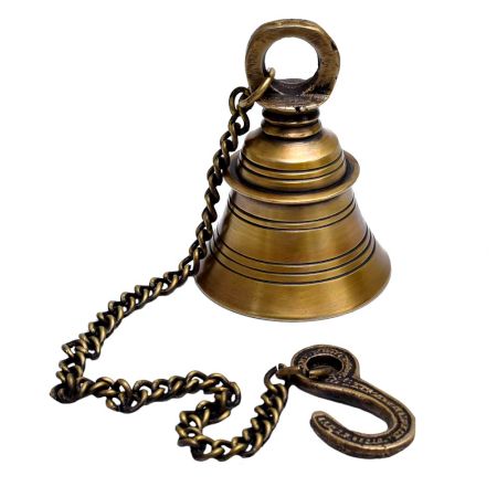 Brass Wall Hanging Bell With Chain