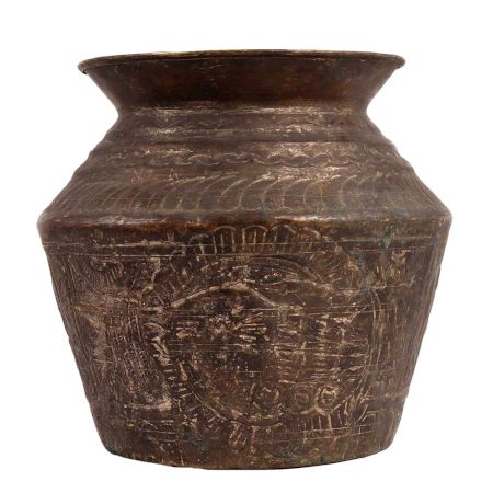 Brass Engraved Lota Kalash for Pooja