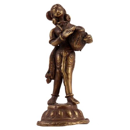 Brass Statue Of A Drummer In Antique Finish