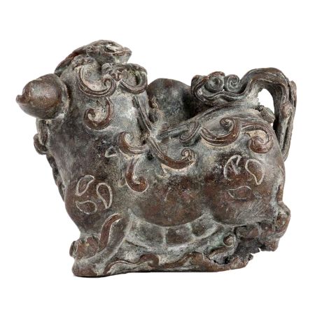 Feng Shui Brass Foo Dog Statue