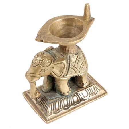 Brass Elephant Yanai Vilakku Oil Lamp
