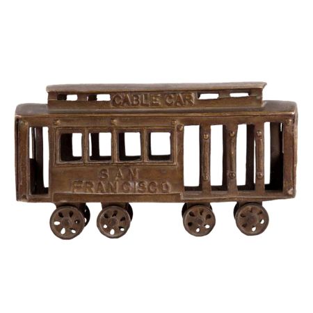 San Francisco Brass Cable Car with Moveable Wheels