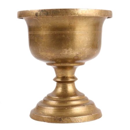 Brass Cup On Stand In Antique Brass Finish