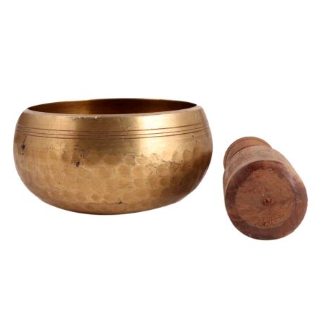 Handmade Brass Tibetan Singing Bowl With Wooden Mallet