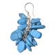 92.5 Sterling Silver Blue Turquoise Stone Cluster Drop Dangle Earrings