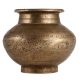Old Brass Holy Water Pot With Carved Pattern