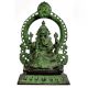Brass Ganesha Statue In Green Finish And Arch
