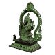 Brass Ganesha Statue In Green Finish And Arch