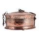 Large Decorative Mughal Round Copper Box with Lid