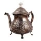 Embossed Brass Arabian Tea Pot In Nickel Plating
