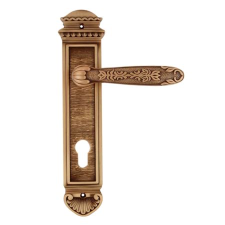 Engraved Brass Interior Mortise Door Handle