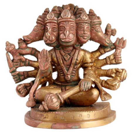 Brass Panchmukh Hanumanji Or Bajrangbali Idol