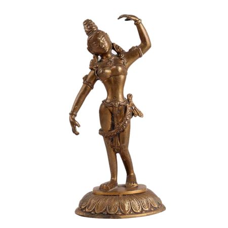 Brass Standing Goddess statue From Nepal