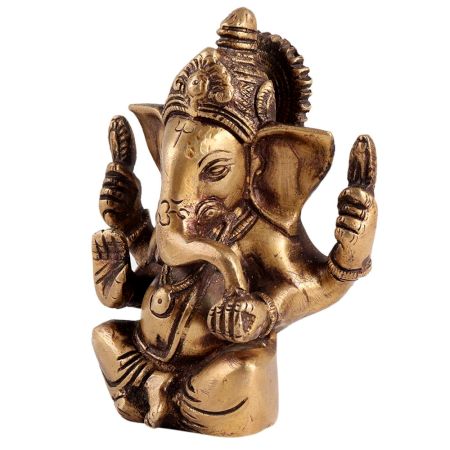Brass Ganesha Idol With Big Ears