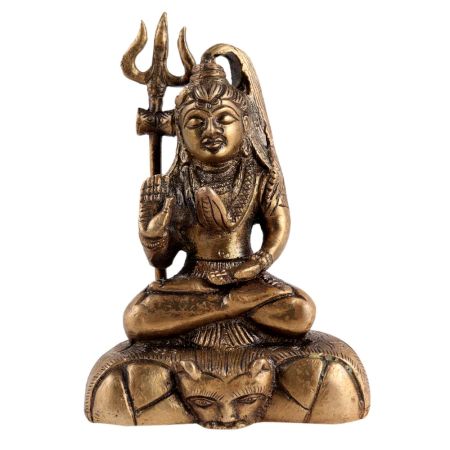 Brass Lord Shiva Statue In Meditation