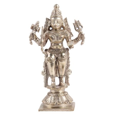 Brass Goddess Mariamman Statue Nickel Finish
