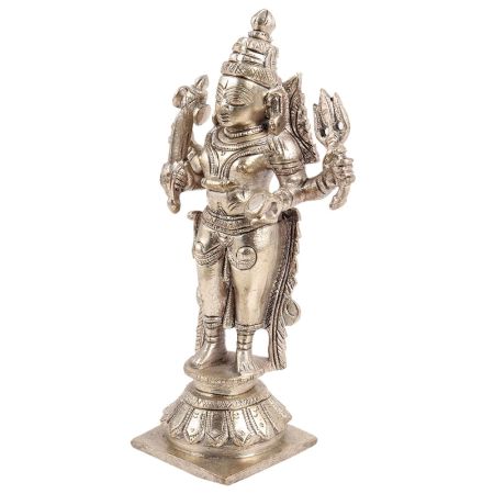 Brass Goddess Mariamman Statue Nickel Finish