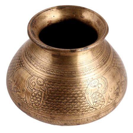 Brass Ritual Water Pot With A Flat Base