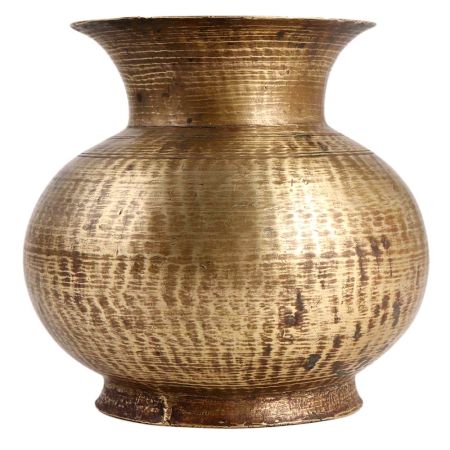 Antique Brass Hammered Pot