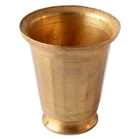 Old Brass Tumbler Glass With Round Base