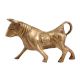 Brass Charging Bull Statue With Antique Finish
