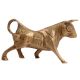 Brass Charging Bull Statue With Antique Finish