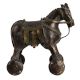 BrassÂ Horse Temple Toy With Four Wheels