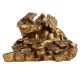 Golden Lucky Buffalo And Frog Statue Made Of Fish Bone