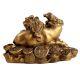 Golden Lucky Buffalo And Frog Statue Made Of Fish Bone