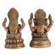 Brass Statue Of Ganesh Lakshmi Bhagwan Sitting on Lotus