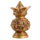 Brass Kalash Pot Engraved With Lakshmi Ganesh Motifs