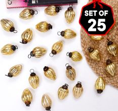 25 Pieces Tiny Golden Glass Ornaments In Geometrical Shape