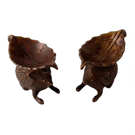 Brass Rat And Leaf Oil Lamp Or Diya