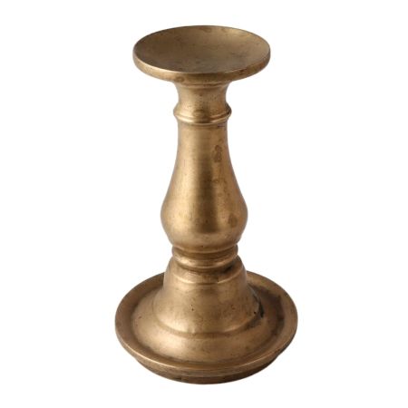 Golden Brass Pillar Candle Holder